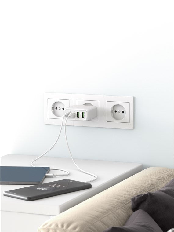 Goobay 4-ports USB GaN Oplader 65W PD Hvid