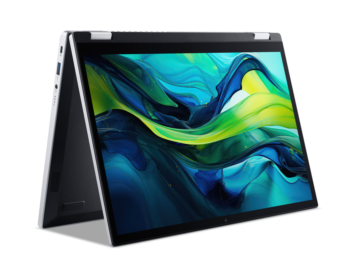 Acer Aspire Go Spin 14 AGSP14-31PT-C72L Intel® N N150 Hybrid (2-i-1) 35,6 cm (14") Berøringsskærm WUXGA 16 GB LPDDR5-SDRAM 512 GB SSD Wi-Fi 6 (802.11ax) Windows 11 Home Sølv