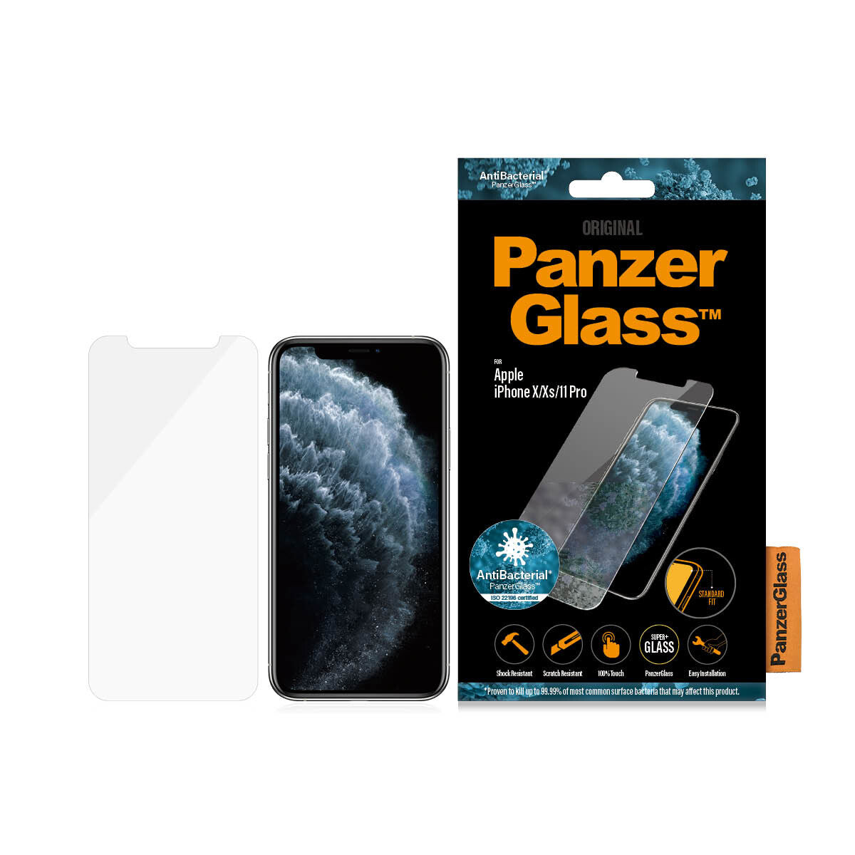 PanzerGlass ® Skærmbeskyttelse iPhone 11 Pro | Xs | X | Standard Fit