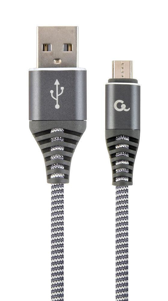 Gembird CC-USB2B-AMMBM-1M-WB2 USB-kabel USB 2.0 Micro-USB B USB A 0,48 Gbit/sek. Grå, Hvid
