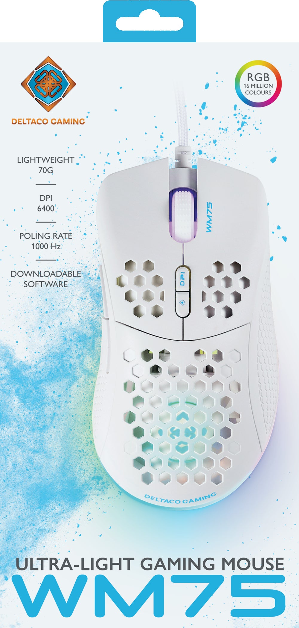 Deltaco Gaming WM75 lightweight mouse, white