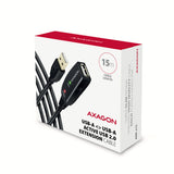 Axagon ADR-215 USB 2.0 A-M -> A-F active extension/repeater cable 15m - Kabel - Digital/Daten USB-kabel USB A 0,48 Gbit/sek. Sort