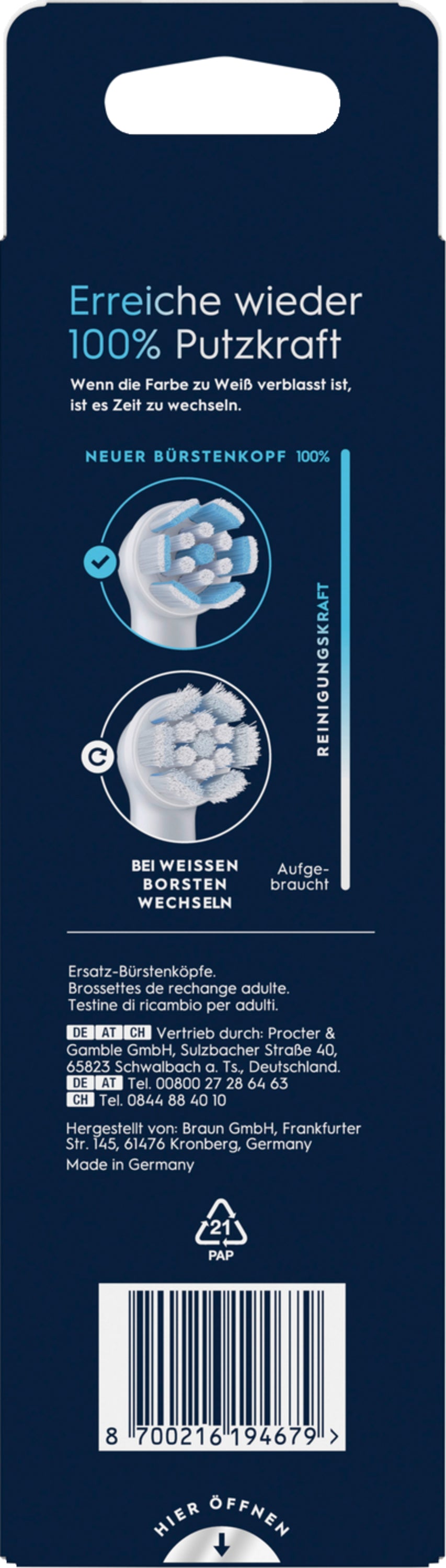 Oral-B 8700216194679 Tandbørstehoveder 6 stk Hvid