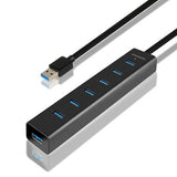 Axagon HUE-SA7BP 7x USB 3.0 ALU CHARGING hub BLACK incl. AC adapter