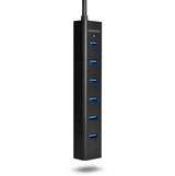 Axagon HUE-SA7BP 7x USB 3.0 ALU CHARGING hub BLACK incl. AC adapter