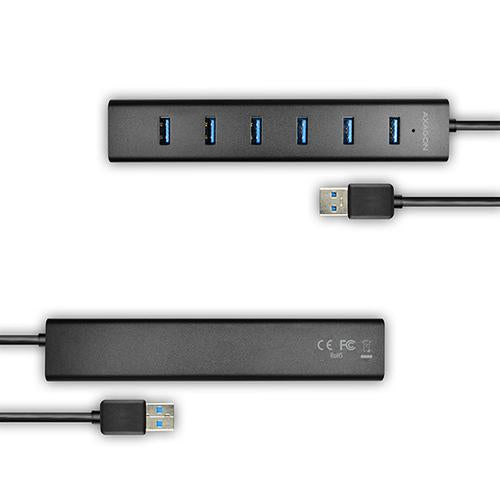 Axagon HUE-SA7BP 7x USB 3.0 ALU CHARGING hub BLACK incl. AC adapter