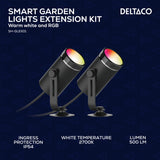 Deltaco SH-GLKEX01, Smart RGB havelys med varmt hvidt lys, udvidelsessæt, sort