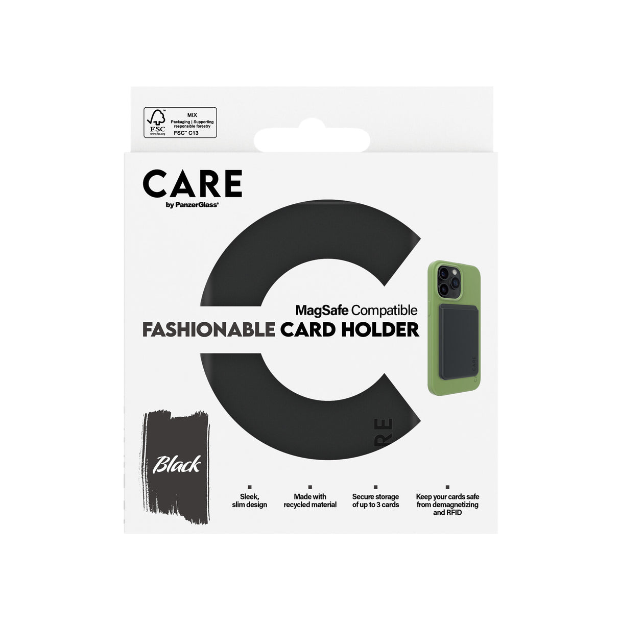 PanzerGlass CARE™ by ® Kortholder Sort iPhone