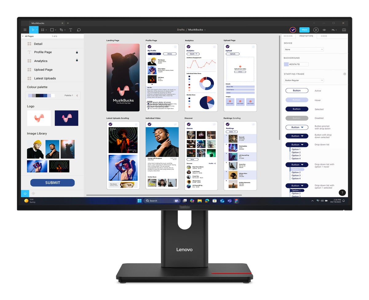 Lenovo ThinkVision T32UD-40 32 IPS 3840 x 2160 (4K) HDMI DisplayPort USB-C 75Hz