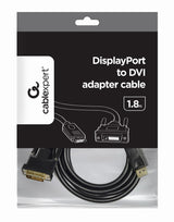 Gembird CC-DPM-DVIM-6 videokabel adapter 1,8 m DisplayPort DVI Sort
