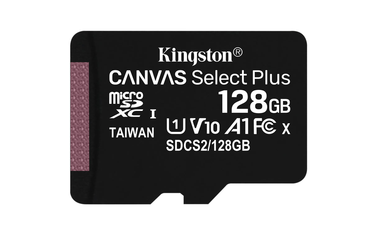 Kingston Technology 128 GB micSDXC Canvas Select Plus 100R A1 C10-kort + ADP