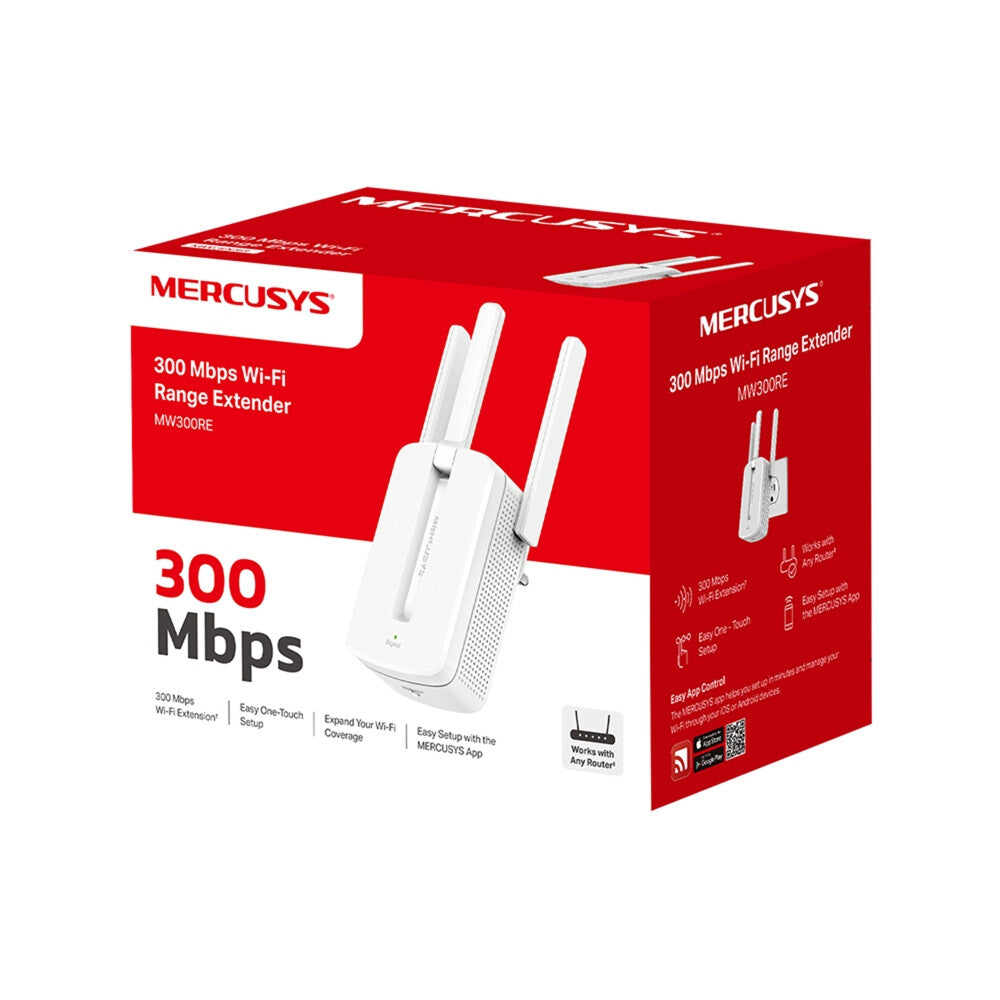 Mercusys MW300RE netværk forlænger Netværksgentager Hvid