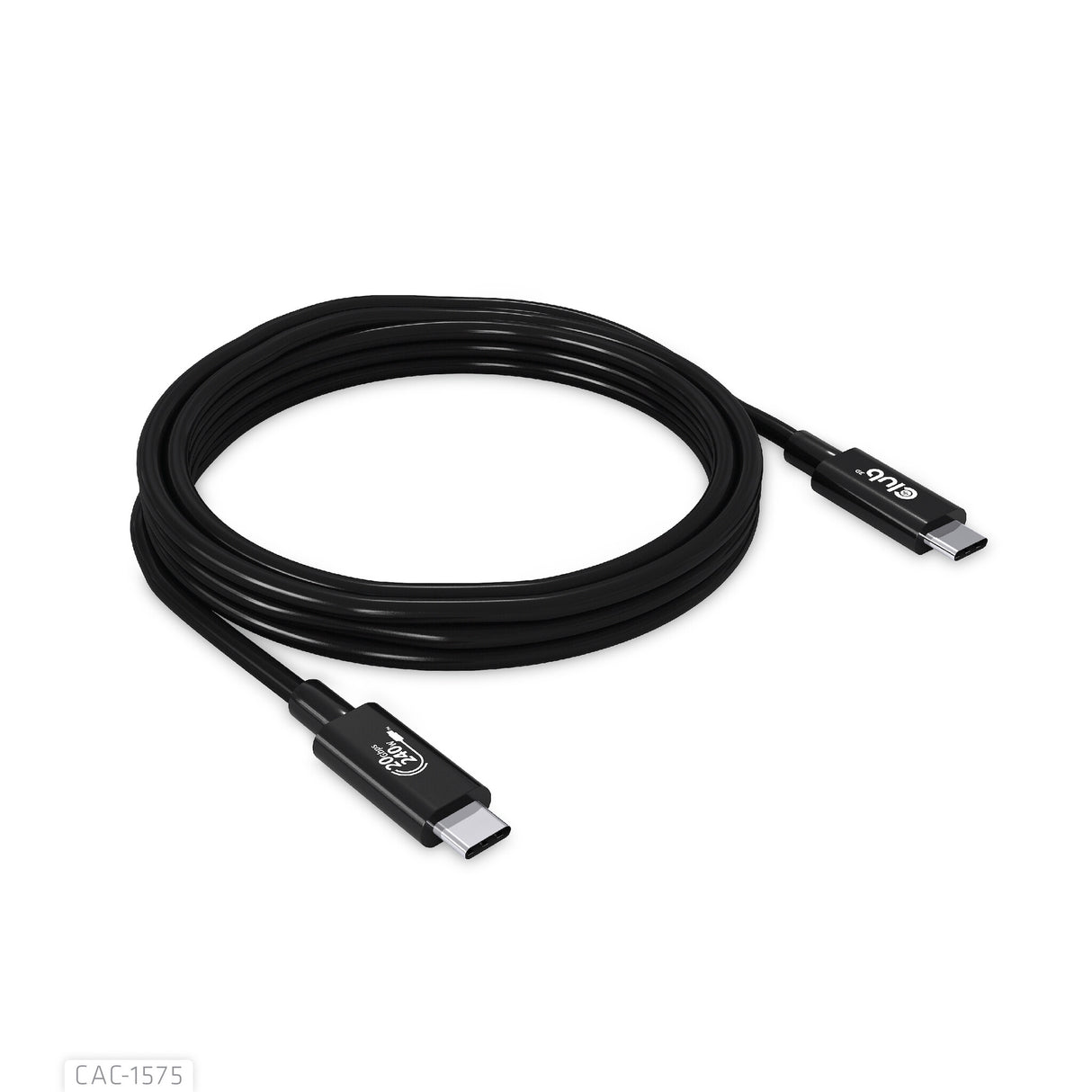 CLUB3D CAC-1575 USB-kabel USB4 Gen 2x2 2 m USB C 20 Gbit/sek. 240 W Sort