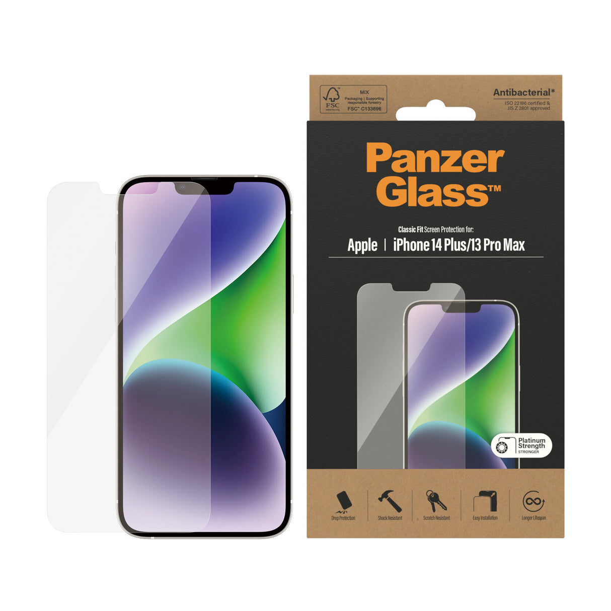 PanzerGlass ® Skærmbeskyttelse iPhone 14 Plus | 13 Pro Max | Classic Fit