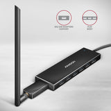 Axagon HUE-F7A 7x USB 3.2 Gen 1 ALU FLAT hub micro power IN 1m USB-A USB 3.2 Gen 1 (3.1 Gen 1) Type-A 5000 Mbit/s Sort