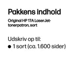 HP 17A Sort 1600 sider Toner CF217A
