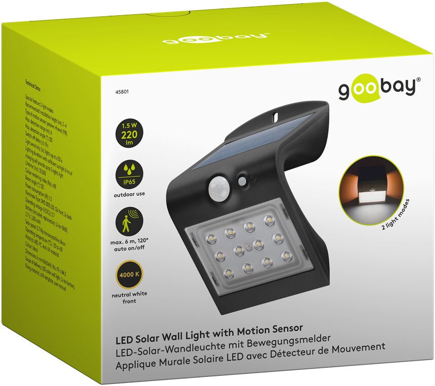Goobay Udendørs lys med solpanel 1.5W 4000K Køligt hvidt lys