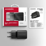 Axagon ACU-PD30 oplader til mobil enhed Mobiltelefon, Smartphone, SmartWatch, Tablet, Universel, Ur Sort Vekselstrøm Hurtig opladning Indendørs