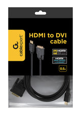 Gembird 1.8m, HDMI/DVI, M/M 1,8 m DVI-D Sort