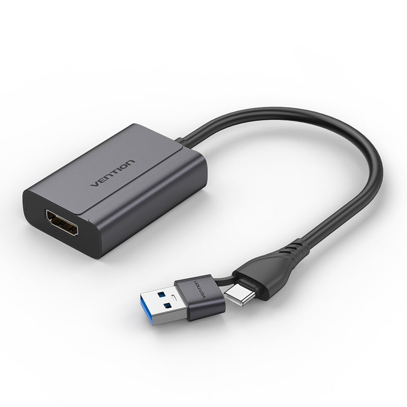 Vention ACYHB kabel kønsskifter USB-C + USB-A HDMI Grå