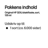 HP 32XL Sort 6000 sider Blækrefill 1VV24AE