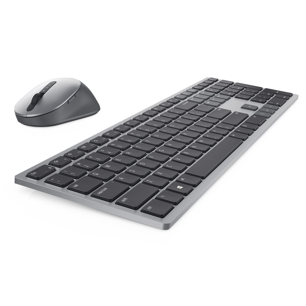 DELL KM7321W tastatur Mus inkluderet Kontor RF trådløs + Bluetooth QWERTY US International Grå, Titanium
