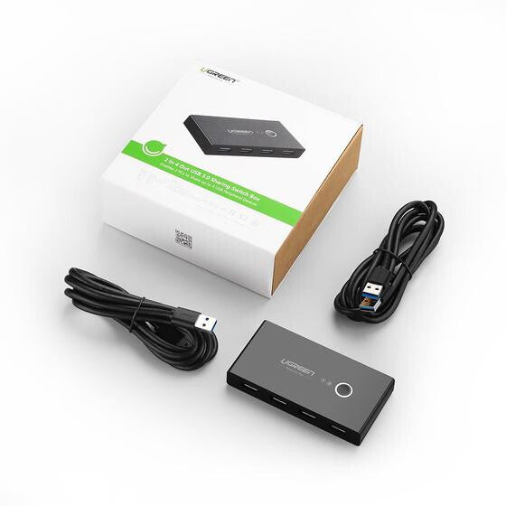 Ugreen 30768 interface hub USB 3.2 Gen 1 (3.1 Gen 1) Type-A 5000 Mbit/s Sort