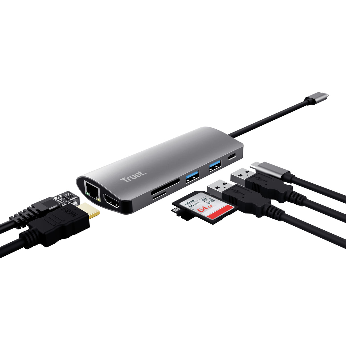 Trust Dalyx 7-in-1 USB-C adapter 302138