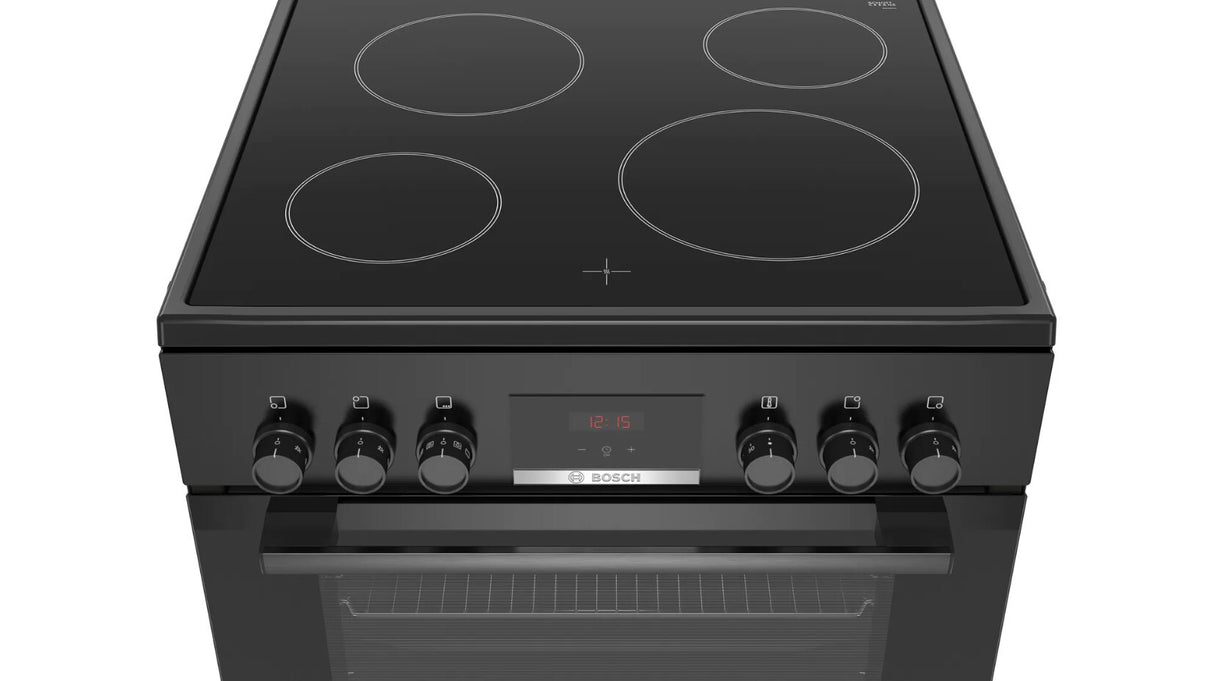 Bosch Serie 4 HKN31A060U komfur og ovn Fritstående komfur Elektrisk Zone induktionskogeplade Sort