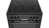 Bosch Serie 4 HKN31A060U komfur og ovn Fritstående komfur Elektrisk Zone induktionskogeplade Sort