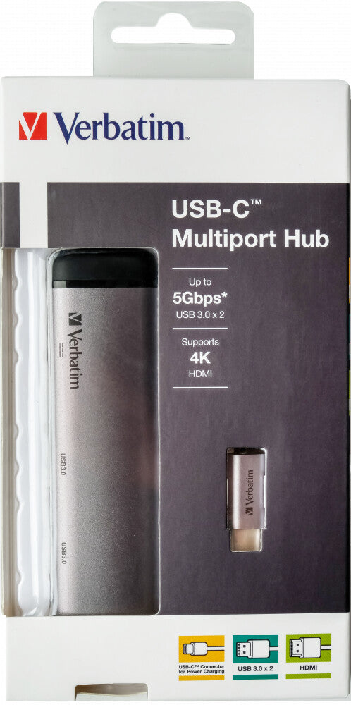 Verbatim 49140 dockingstation USB 3.2 Gen 1 (3.1 Gen 1) Type-C