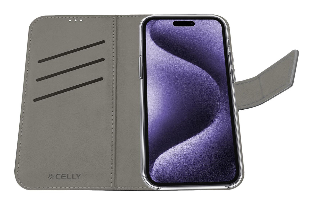 Celly WALLY1081 mobiltelefon etui 17,5 cm (6.9") Tegnebogsetui Sort