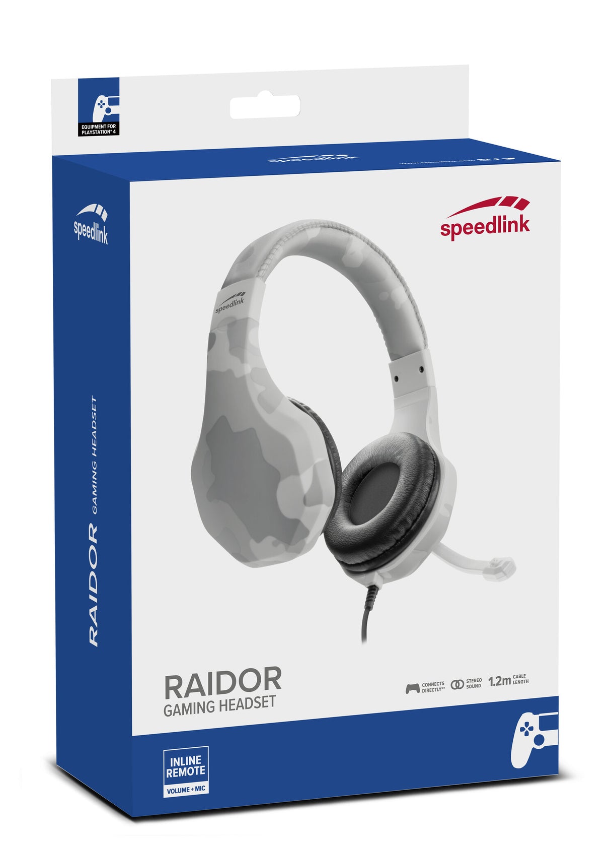 SPEEDLINK RAIDOR Headset Ledningsført Spil Hvid