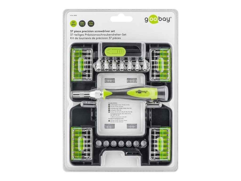 goobay Precision screwdriver with bit and socket set 37 Dele