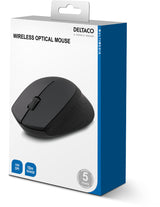 Deltaco Trådløs optisk mus 2,4 GHz, 3 knapper med scroll, 1.200 DPI, USB nano-modtager, sort
