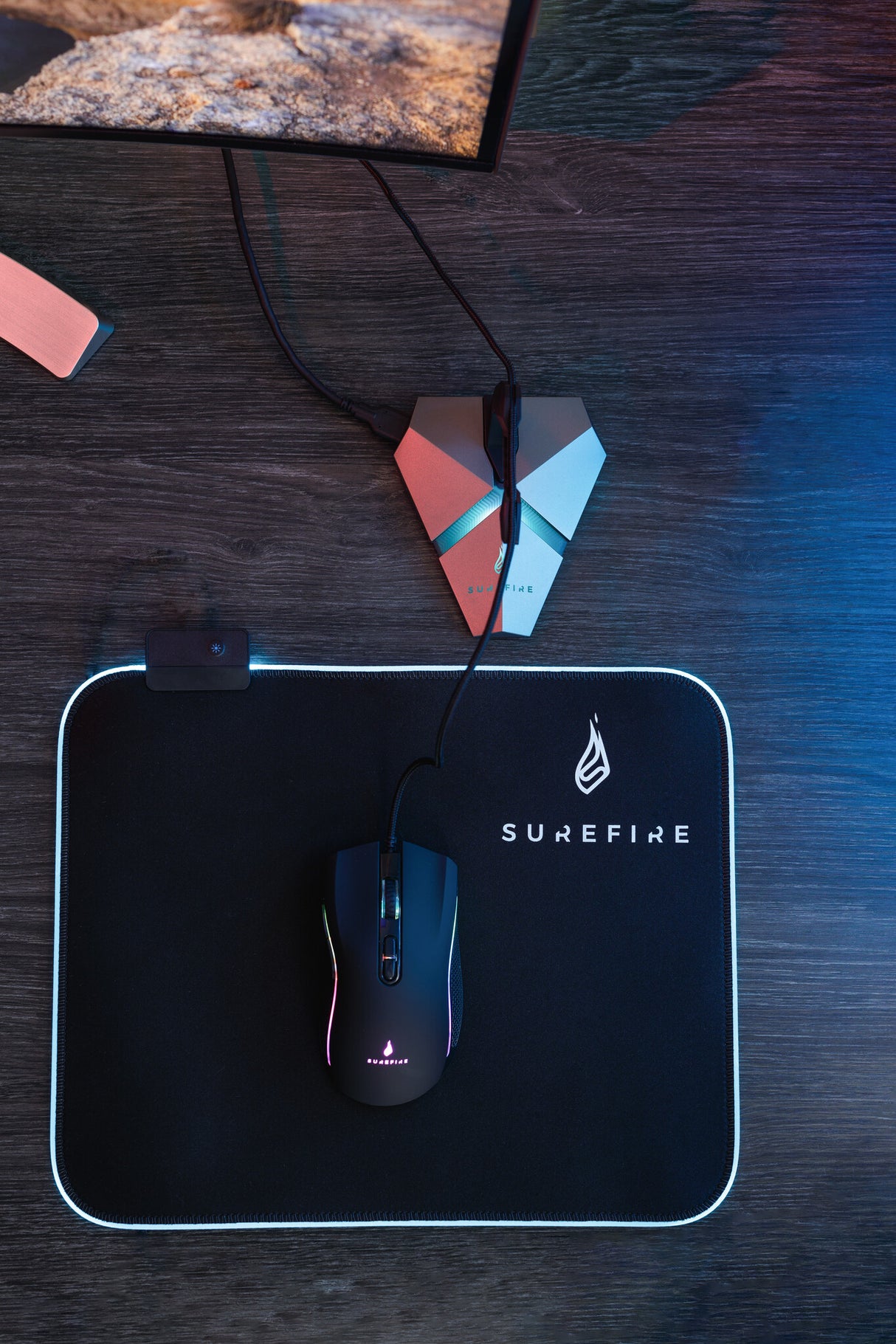 SureFire Silent Flight RGB-320 Gaming musemåtte Sort
