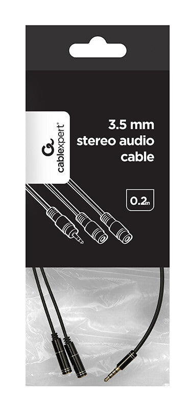 Gembird !Adapter audio microphon 3.5mm mini Jack/4PIN/0. lydkabel 0,2 m 2 x 3.5mm Sort