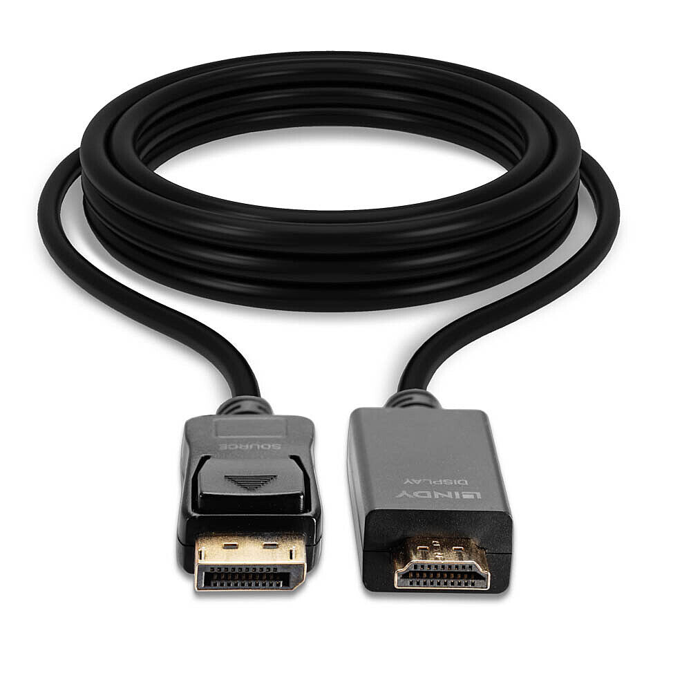 Lindy 36923 videokabel adapter 3 m DisplayPort HDMI Type A (Standard) Sort