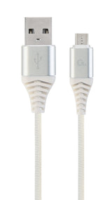 Gembird CC-USB2B-AMMBM-1M-BW2 USB-kabel USB 2.0 Micro-USB B USB A 0,48 Gbit/sek. Sølv, Hvid