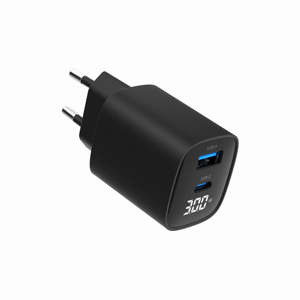 Gembird TA-UC-PDQC30LCD-BK-01 oplader til mobil enhed Smartphone, SmartWatch, Tablet Sort Vekselstrøm Hurtig opladning Indendørs