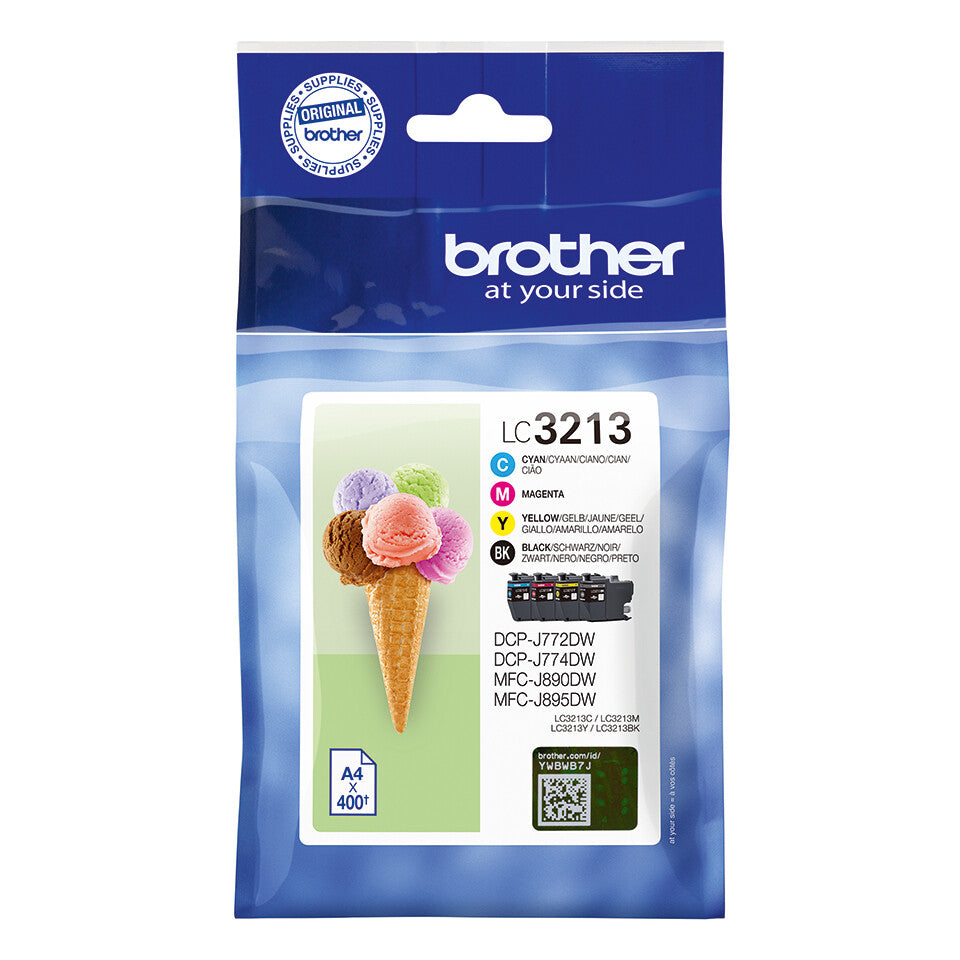 Brother LC3213VAL blækpatron 4 stk Original Højt (XL) udbytte Sort, Blå, Magenta, Gul