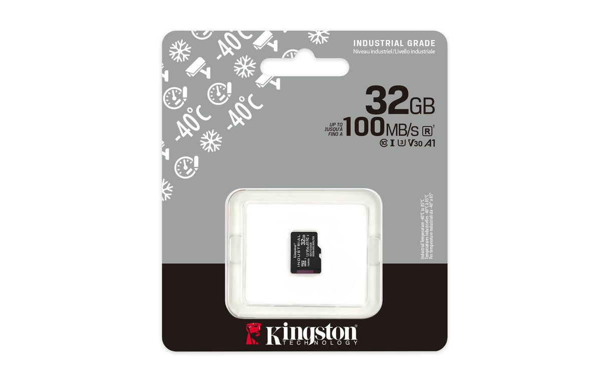 Kingston Technology 32GB microSDHC Industrial C10 A1 pSLC kort enkeltpakke uden adapter