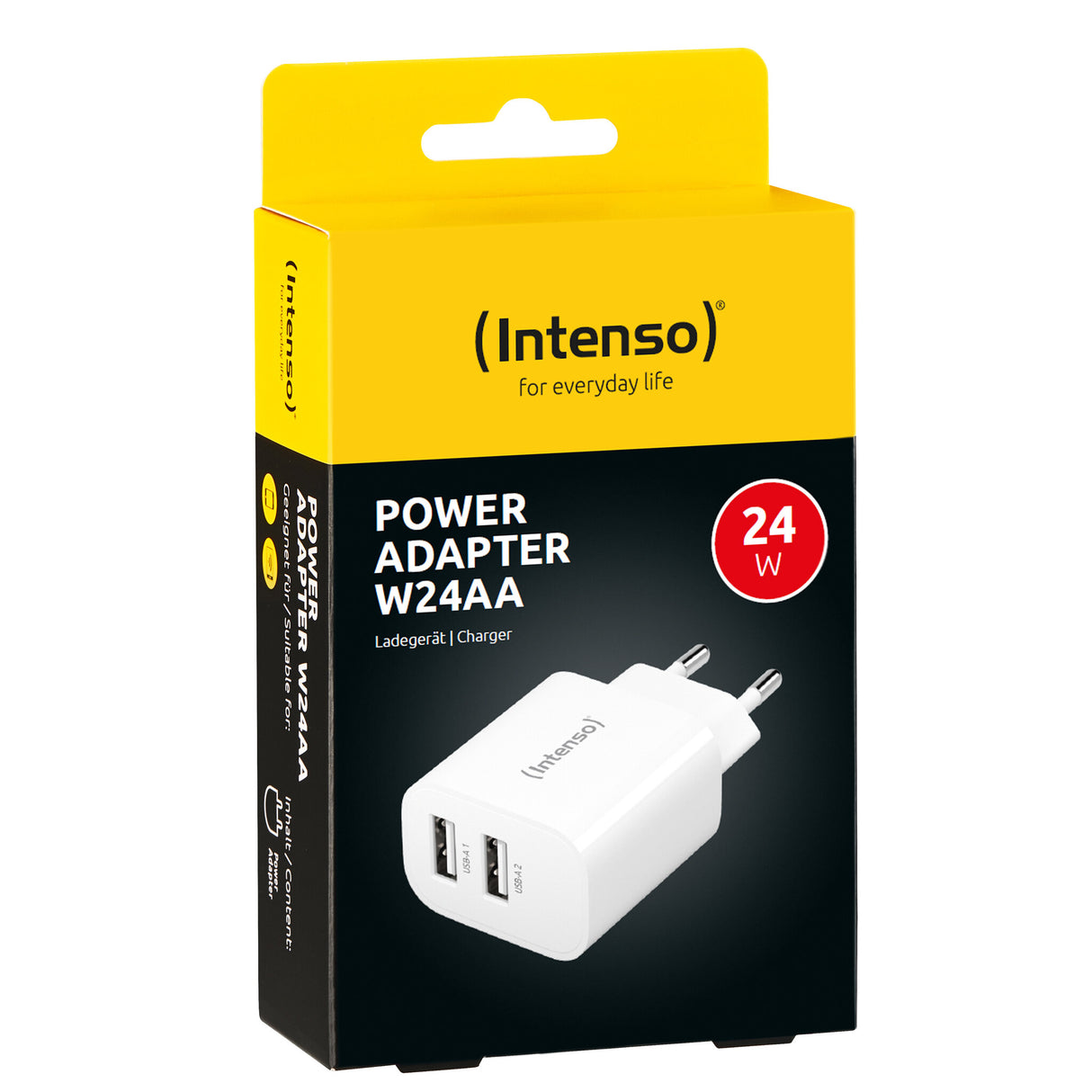 Intenso POWER ADAPTER 2XUSB-A/7802412 strømadapter og vekselret Indendørs 24 W Hvid