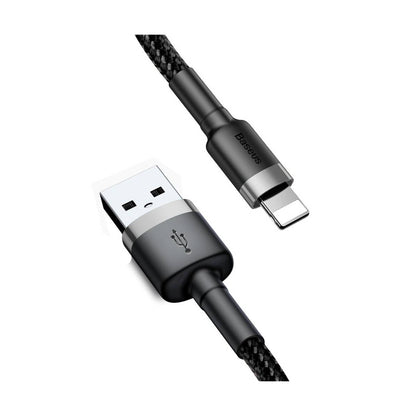 Baseus Cafule USB-A / Lightning 2.4A QC 3.0 kabel 0,5 m - sort-grå