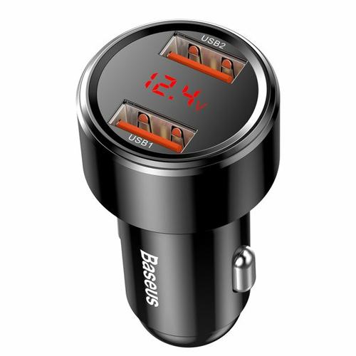 Baseus CCMLC20A-01 mobile device charger Smartphone Black USB Fast charging Auto