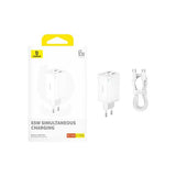 Baseus GAN6 65W ADPTR + 100W C KBL-BYZ mobile device charger PDA, Tablet, Telephone White AC Auto