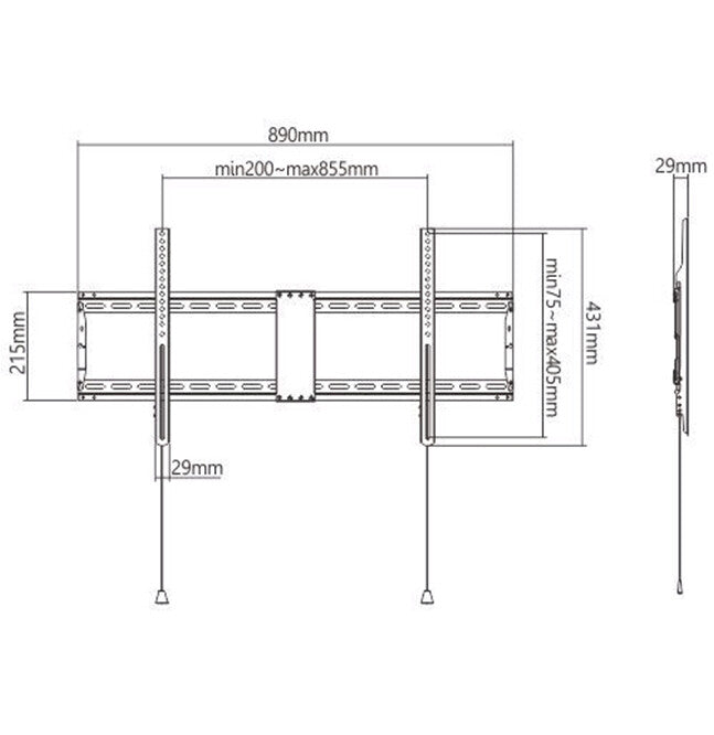 Gembird WM-90F-01 tv-beslag 2,29 m (90") Sort