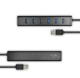 Axagon HUE-SA7BP interface hub USB 3.2 Gen 1 (3.1 Gen 1) Type-A 5000 Mbit/s Sort