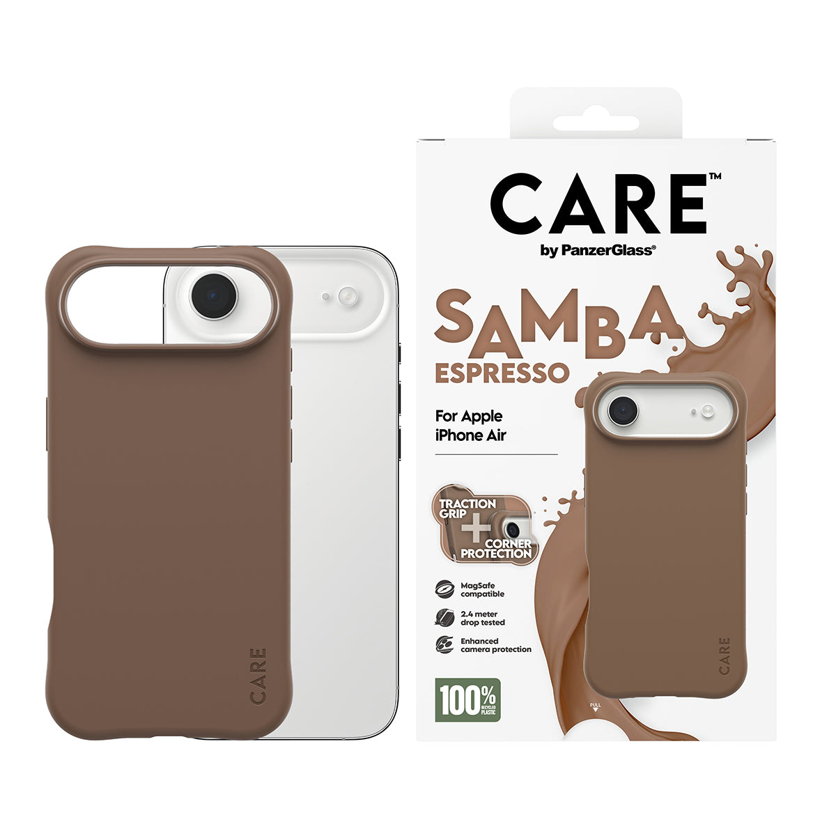 PanzerGlass CARE by ® Fashionable Case Samba Espresso m. MagSafe iPhone Air