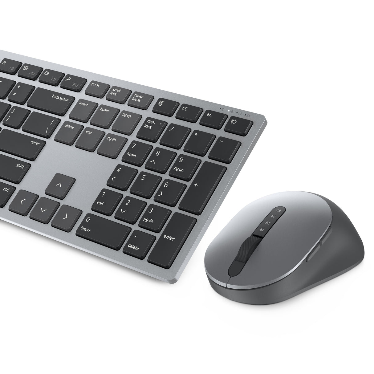 DELL KM7321W tastatur Mus inkluderet Kontor RF trådløs + Bluetooth QWERTY Nordisk Grå, Titanium